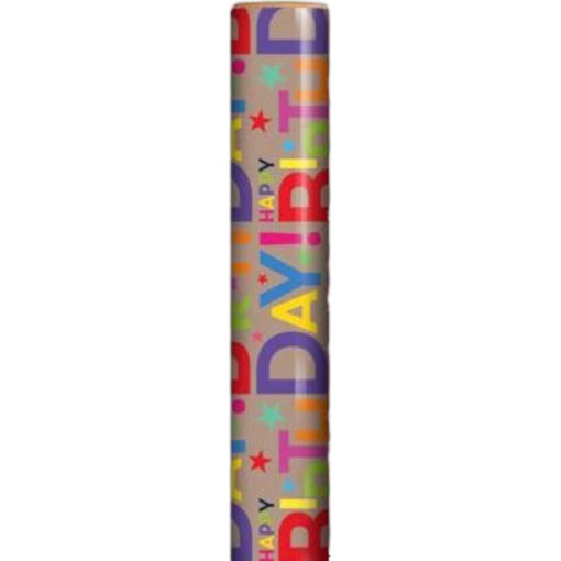 Picture of HAPPY BIRTHDAY MULTI COLOUR WRAPPING ROLL 70CM X 3 METERS